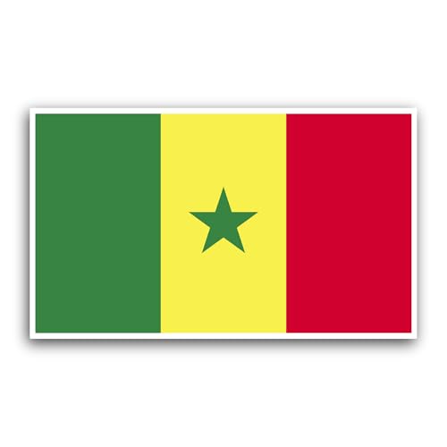 2 (Pieces) 3" and 5" Senegal Flag Sticker, Waterproof Vinyl Decals for Many Purpose Like Cars, Truck