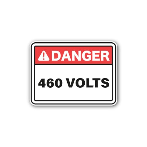 2 (Pieces) 3" and 5" Danger 460 Volts Sticker, Waterproof Vinyl Decals for Many Purpose Like Cars, T