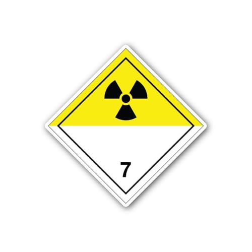 2 (Pieces) 3" and 5" Class 7 Radioactive Materials Sticker, Waterproof Vinyl Decals for Many Purpose
