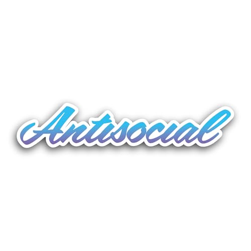 2 (Pieces) 3" and 5" Antisocial Sticker, Waterproof Vinyl Decals for Many Purpose Like Cars, Trucks,