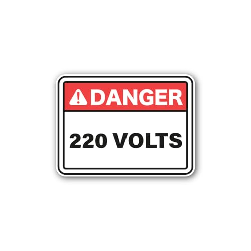 2 (Pieces) 3" and 5" 220 Volts Sticker, Waterproof Vinyl Decals for Many Purpose Like Cars, Trucks,