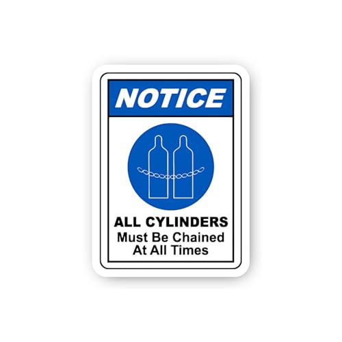 2 (Pieces) 3" and 5" Chained Cylinder Requirement Sticker, Waterproof Vinyl Decals for Many Purpose