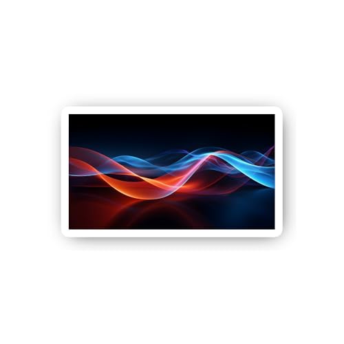 2 (Pieces) 3" and 5" Abstract Red and Blue Smoke Waves Sticker, Waterproof Vinyl Decals for Many Pur