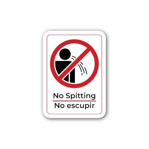 2 (Pieces) 3" and 5" Bilingual Public Health Hygiene Sign Sticker, Waterproof Vinyl Decals for Many