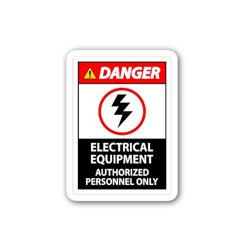 2 (Pieces) 3" and 5" Danger Electrical Equipment Sticker, Waterproof Vinyl Decals for Many Purpose L