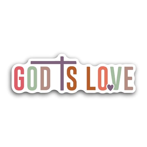 2 (Pieces) 3" and 5" God is Love Sticker, Waterproof Vinyl Decals for Many Purpose Like Cars, Trucks