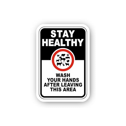 2 (Pieces) 3" and 5" Wash Hands After Farm Area Sticker, Waterproof Vinyl Decals for Many Purpose Li