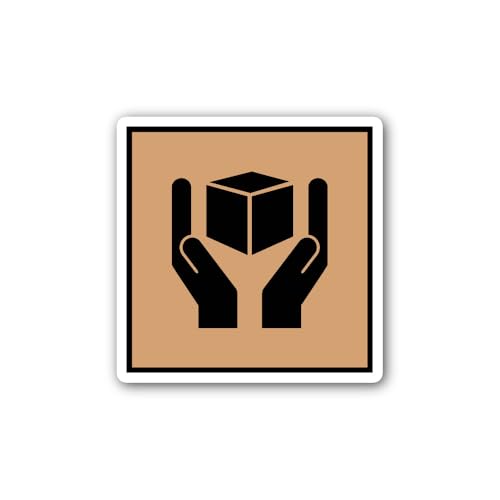 2 (Pieces) 3" and 5" Handle with Care icon Sticker, Waterproof Vinyl Decals for Many Purpose Like Ca