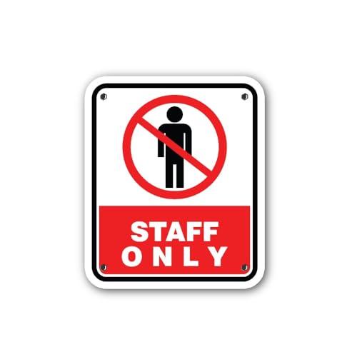 2 (Pieces) 3" and 5" Staff only Sign Board Sticker, Waterproof Vinyl Decals for Many Purpose Like Ca
