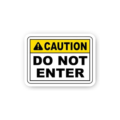 2 (Pieces) 3" and 5" Caution Do Not Enter Sticker, Waterproof Vinyl Decals for Many Purpose Like Car