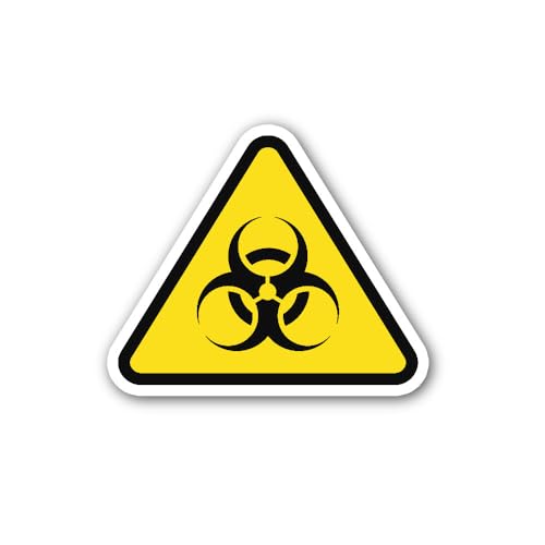 2 (Pieces) 3" and 5" Biohazard Sign Sticker, Waterproof Vinyl Decals for Many Purpose Like Cars, Tru