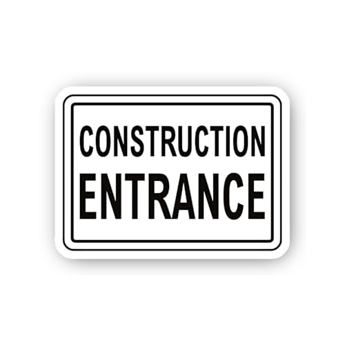 2 (Pieces) 3" and 5" Standard Construction Entrance Header Sticker, Waterproof Vinyl Decals for Many