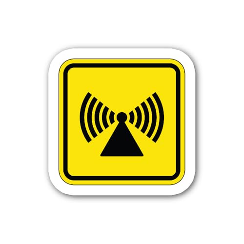 2 (Pieces) 3" and 5" Non-ionizing Radiation Sign Sticker, Waterproof Vinyl Decals for Many Purpose L