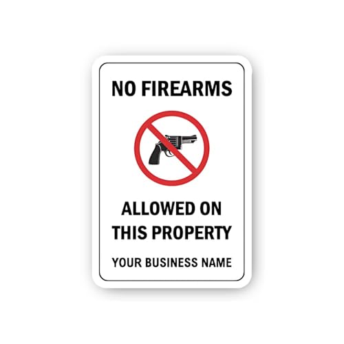 2 (Pieces) 3" and 5" No Firearms Allowed Business Property Sticker, Waterproof Vinyl Decals for Many