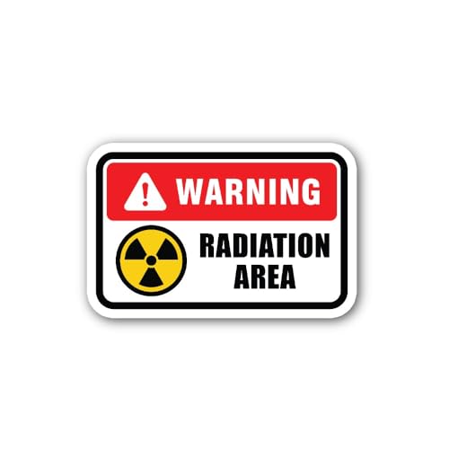 2 (Pieces) 3" and 5" Warning Radiation Area Sign Sticker, Waterproof Vinyl Decals for Many Purpose L