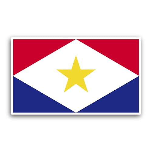 2 (Pieces) 3" and 5" Saba Flag Sticker, Waterproof Vinyl Decals for Many Purpose Like Cars, Trucks,