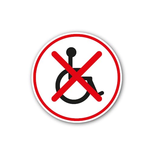 2 (Pieces) 3" and 5" No Disabled People Sign Sticker, Waterproof Vinyl Decals for Many Purpose Like