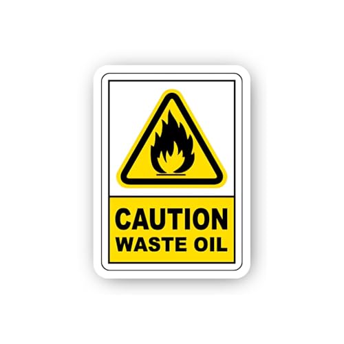 2 (Pieces) 3" and 5" Flammable Waste Caution Symbol Sticker, Waterproof Vinyl Decals for Many Purpos