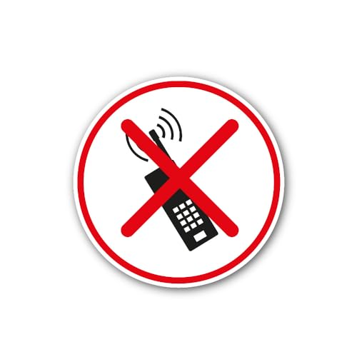 2 (Pieces) 3" and 5" Mobile Phones are not Allowed Icon Sticker, Waterproof Vinyl Decals for Many Pu