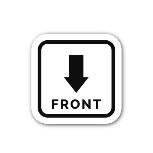 2 (Pieces) 3" and 5" Front Packaging Mark icon Symbol Vector Sticker, Waterproof Vinyl Decals for Ma