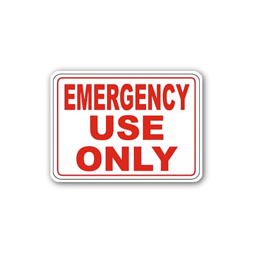 2 (Pieces) 3" and 5" Emergency USE ONLY Icon Sticker, Waterproof Vinyl Decals for Many Purpose Like