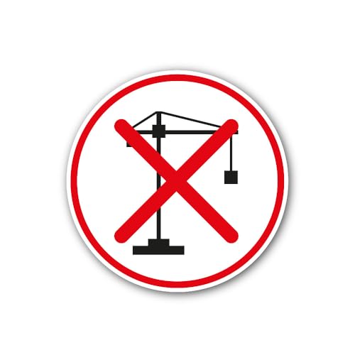 2 (Pieces) 3" and 5" Crane with a Suspended Load Sign Sticker, Waterproof Vinyl Decals for Many Purp