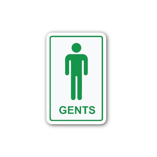 2 (Pieces) 3" and 5" Gents Toilet Sign Sticker, Waterproof Vinyl Decals for Many Purpose Like Cars,