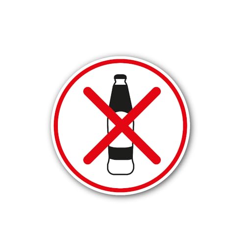 2 (Pieces) 3" and 5" no Beverages Symbol Sticker, Waterproof Vinyl Decals for Many Purpose Like Cars