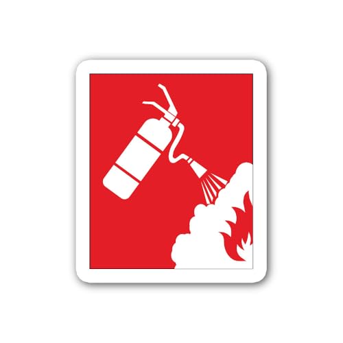 2 (Pieces) 3" and 5" Fire Extinguisher Sign Sticker, Waterproof Vinyl Decals for Many Purpose Like C