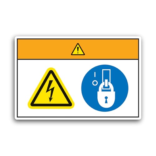 2 (Pieces) 3" and 5" Danger High Voltage Lockout Sticker, Waterproof Vinyl Decals for Many Purpose L