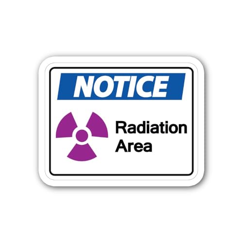 2 (Pieces) 3" and 5" Blue Colour Notice Radiation Area Sticker, Waterproof Vinyl Decals for Many Pur