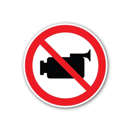 2 (Pieces) 3" and 5" No Video Recording Sign Sticker, Waterproof Vinyl Decals for Many Purpose Like