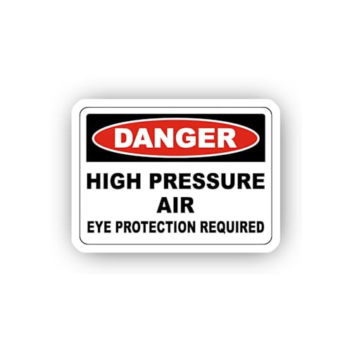 2 (Pieces) 3" and 5" High Pressure Air Danger Notice Sticker, Waterproof Vinyl Decals for Many Purpo