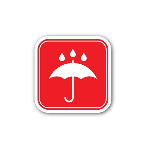 2 (Pieces) 3" and 5" Red Keep Dry Sign Sticker, Waterproof Vinyl Decals for Many Purpose Like Cars,