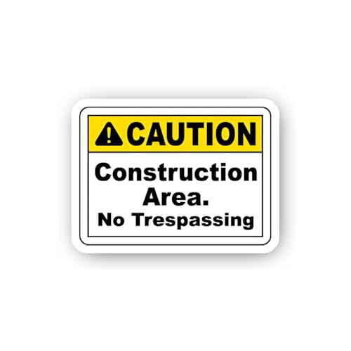 2 (Pieces) 3" and 5" Restricted Construction Zone Entry Sign Sticker, Waterproof Vinyl Decals for Ma