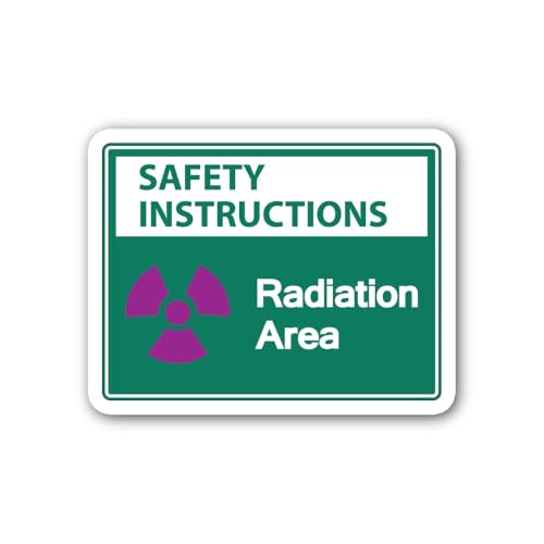 2 (Pieces) 3" and 5" Green Colour Warning Radiation Area Sticker, Waterproof Vinyl Decals for Many P