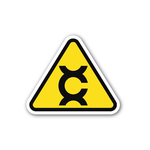 2 (Pieces) 3" and 5" Carcinogen Caution Warning Symbol Sticker, Waterproof Vinyl Decals for Many Pur
