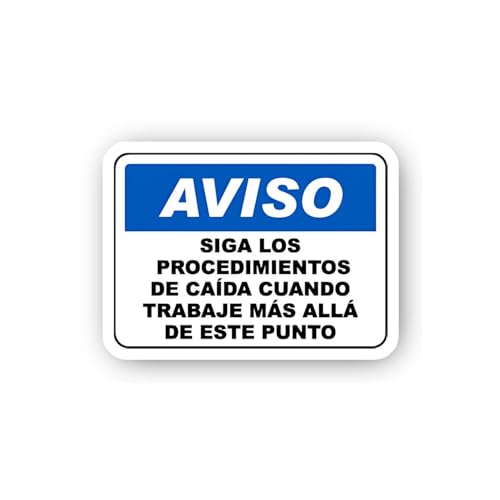 2 (Pieces) 3" and 5" Spanish Safety Procedures Notice Sticker, Waterproof Vinyl Decals for Many Purp