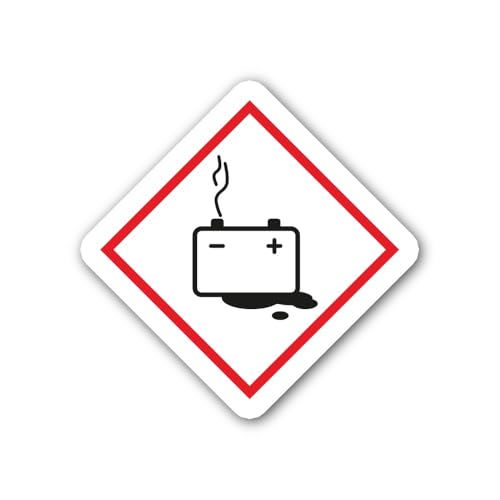 2 (Pieces) 3" and 5" GHS05 Hazard Pictogram Sticker, Waterproof Vinyl Decals for Many Purpose Like C