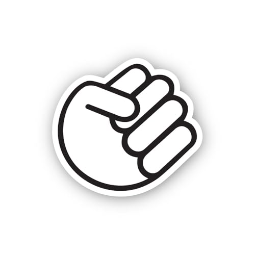 2 (Pieces) 3" and 5" Clenched Fist Icon Sticker, Waterproof Vinyl Decals for Many Purpose Like Cars,