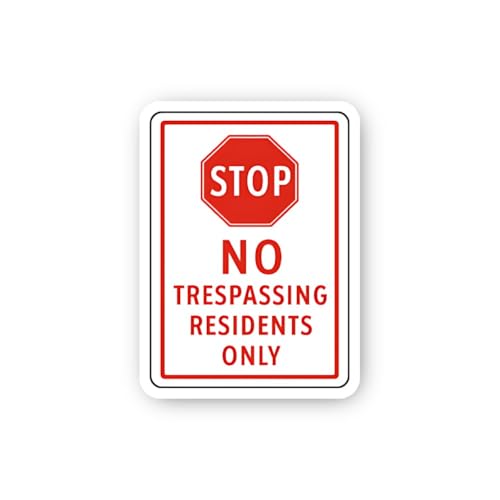 2 (Pieces) 3" and 5" Stop No Trespassing Residents Only Sticker, Waterproof Vinyl Decals for Many Pu