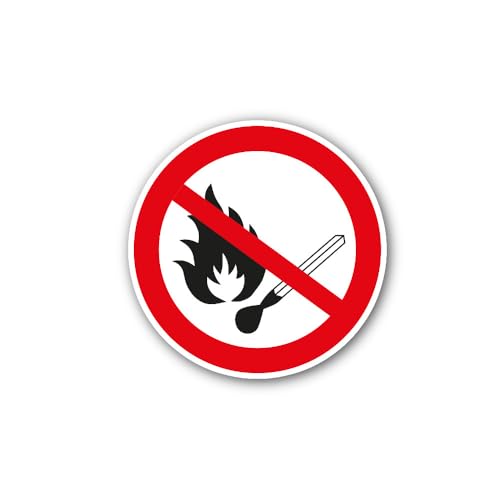 2 (Pieces) 3" and 5" No Open Flames Sticker, Waterproof Vinyl Decals for Many Purpose Like Cars, Tru