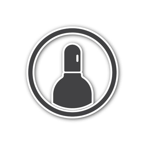 2 (Pieces) 3" and 5" Flask Icon Sticker, Waterproof Vinyl Decals for Many Purpose Like Cars, Trucks,