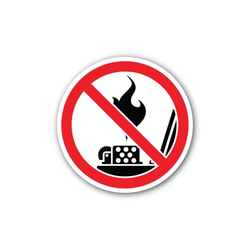 2 (Pieces) 3" and 5" Safety Symbol for Flammable Areas Sticker, Waterproof Vinyl Decals for Many Pur