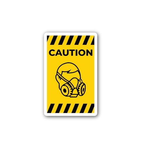 2 (Pieces) 3" and 5" Symbol wear Respirator Sign Sticker, Waterproof Vinyl Decals for Many Purpose L