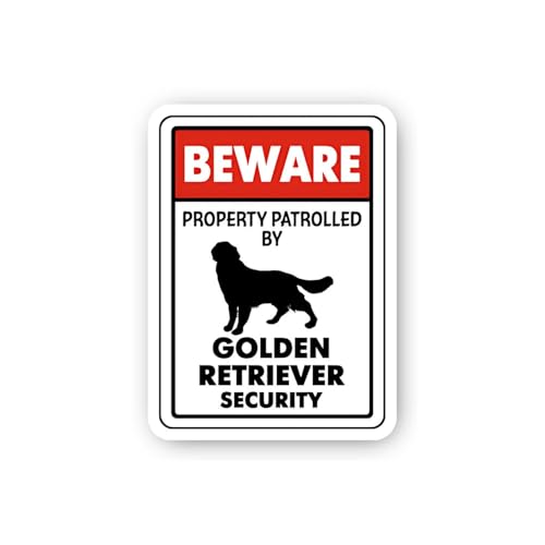2 (Pieces) 3" and 5" Golden Retriever Security Sticker, Waterproof Vinyl Decals for Many Purpose Lik