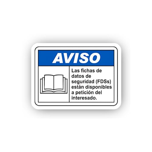2 (Pieces) 3" and 5" Blue Spanish Aviso Safety Data Sheet Sticker, Waterproof Vinyl Decals for Many