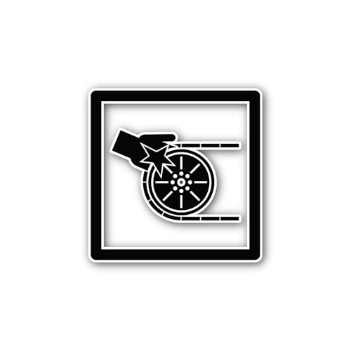 2 (Pieces) 3" and 5" Representing a Flat tire or a tire Puncture Sticker, Waterproof Vinyl Decals fo
