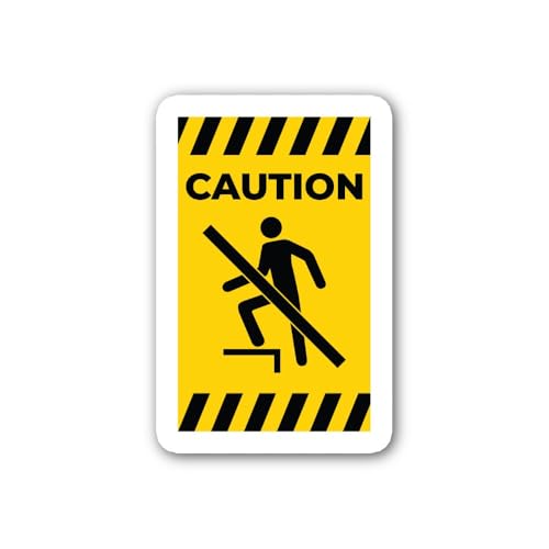 2 (Pieces) 3" and 5" No Stepping Symbol Sticker, Waterproof Vinyl Decals for Many Purpose Like Cars,