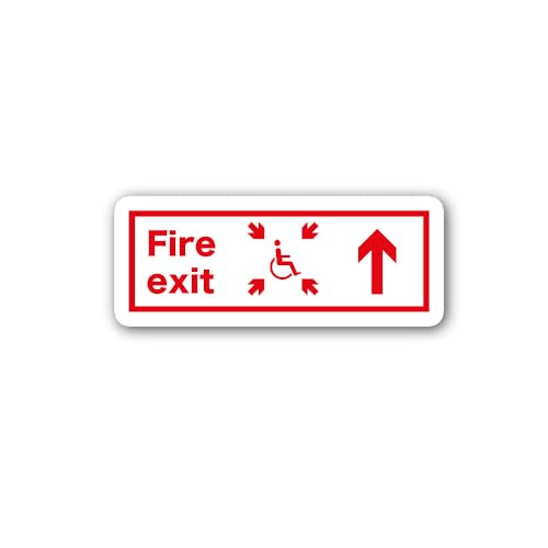 2 (Pieces) 3" and 5" Wheelchair exit Up Sign Sticker, Waterproof Vinyl Decals for Many Purpose Like